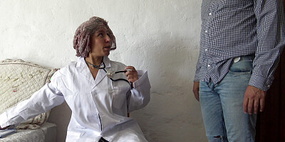 This Turkish doctor is SHOCKED!!! I take out my big cock in front of her.