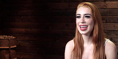 Busty ginger babe machine fucked then rides Sybian