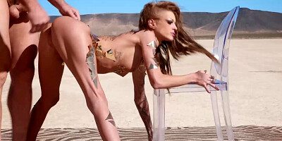 Tattoed siren Kimver Veils receives ultimate fuck in the desert