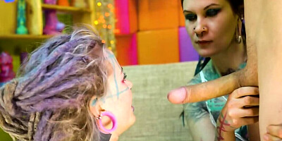 Young man makes tempting emo-teen feel his solid cock in tushies