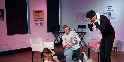 Naughty redhead turns rehearsal into spontaneous fuckfest