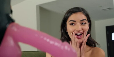 Latina catches the babysitter masturbating and provides help