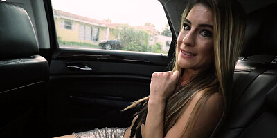 Guys give a cute girl a ride and one of them fucks her on camera