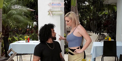 Blake Blossom and James Angel are fucking by the mirror