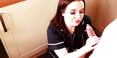 Nurse Plays With A Sperm Sample