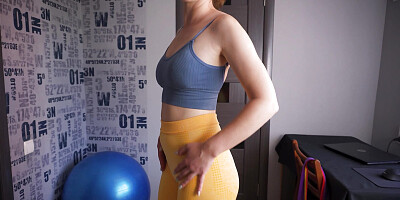 Panty Line Tease In Leggings And Full Back Panties