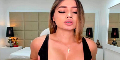 Pretty Busty Spanish Babe goes Wild Riding her Dildo