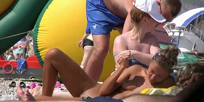 Candid naturism at beach