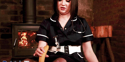 British Nurse Teaches You How To Put On A Condom And Wank Your Cock