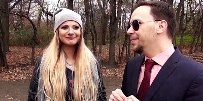 German teens Kim Mortenroe has stormy sex with Jason Steel in the bus