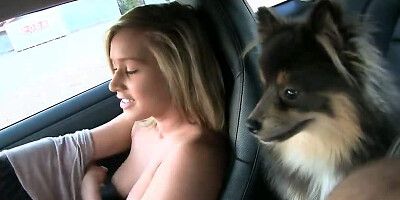 Cute softcore teen Kennedy Leigh exposes her delicious boobies in the car
