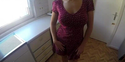 Cute ash-blonde honey is about to get pummeled from the back, until she gets a pop-shot