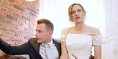 HUNT4K. Cute teen bride gets fucked for cash in front of her groom