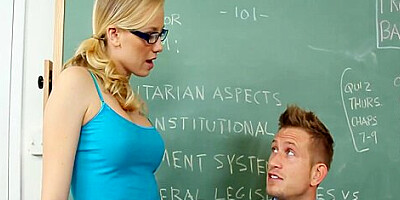 Naughty Bookworms - Tracey Sweet fucking in the classroom with her glasses