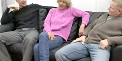 Oma rita gets to play with 2 cocks