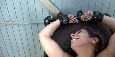 Ass Fucking orgy enjoying lady got bound up cock-squeezing, the other day and plunged with 2 cucumbers