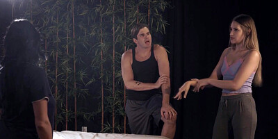 The devious duo lures Giselle into threesome sex