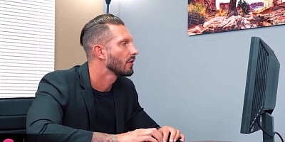 Superb looking nymph with hefty hooters, Hazel Moore is getting penetrated stiff, during a job dialogue