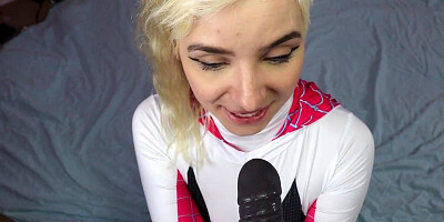 Uber-Cute ash-blonde honey got down on her knees to blow man rod and slurp some new jizz
