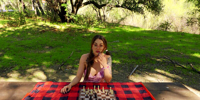 Chess player Maddy May gets her pussy touched outdoors