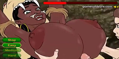 Big-Chested Amazon chick despairingly wants to have fuck-fest with a white fellow, until she ejaculates