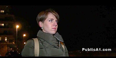 Public Czech amateur banged from behind