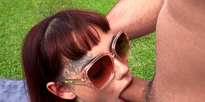Lavishly tattooed bitch Tiger Lily gets properly fucked outdoors