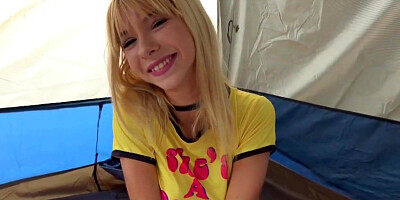 blowjob hot petite sister gets fucked in the tent while camping