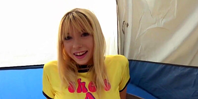 blowjob hot petite sister gets fucked in the tent while camping