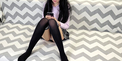 College Girl's taut snatch crammed with jizz. Oh those upskirt undies...
