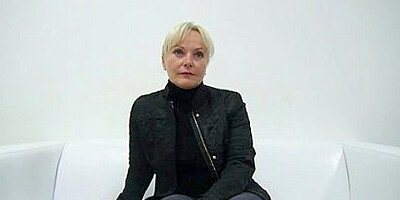 Blonde mature whore interviewed before hardcore fucking