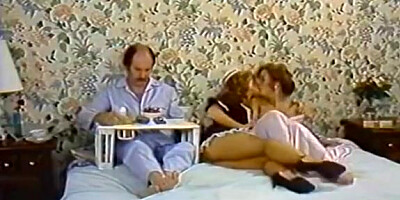 Karen Summer, Nina Hartley in porn classic clip with a horny maid