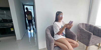 I Give My Shy Stepsister a Surprise Box for Her Good Grades and She Ends up Giving Me a Delicious Fuck Until She Milks My Cum