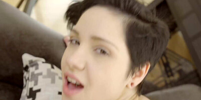 Cadey Mercury enjoys delicious stepbrother's treat with an open mouth