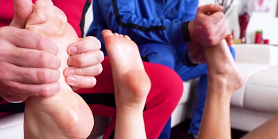 Step-Dads Mike and Jerk are astonished at how limber Tommy and Gia (Mike Love)
