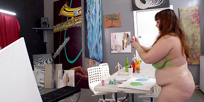 Cute Chubby Painter Chelsea Dagger Seduces Her Hung Model