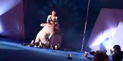 Extreme Needle Fetish On Public Stage
