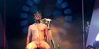 Extreme Needle Fetish On Public Stage