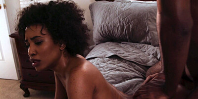 Ebony Demi Sutra gets hard fuck from stepbrother and orgasm