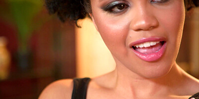Curly haired ebony cutie analyzed by BWC