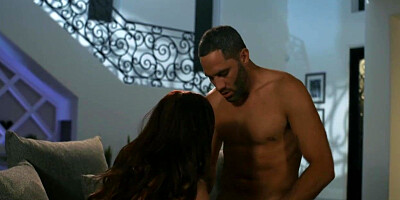 Petite busty brunette babe fucking big cock