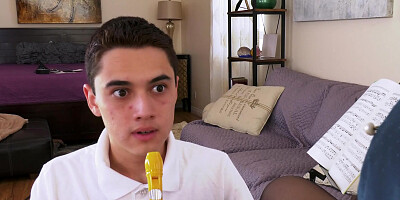 Gorgeous blonde is fucking a younger guy