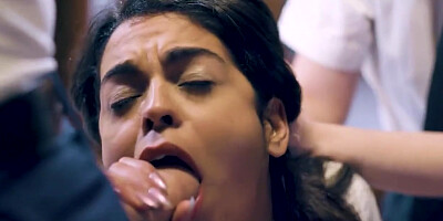 Stepsiblings take turns fucking student