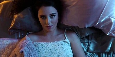 Luxurious doll is dressed in nothing but fishnet tights while railing a rock stiff manhood on the sofa