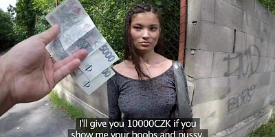 Public Agent Lost Tourist Boned outside under a Bridge