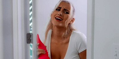 Indica Monroe and Tori Montana fuck after hot shower with a dildo