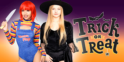Jade Kimiko & Kylie Shay & Jay Rock in Trick or Threesome - DadCrush
