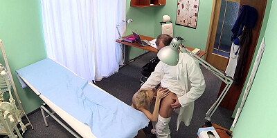 Skinny girl gets her pussy stretched by doctor