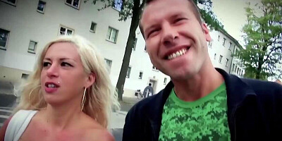 Blonde hottie with big tits fucked by pickup artist from Germany