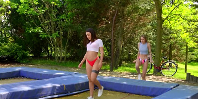 Babes make lesbian fantasies come true in the fresh air